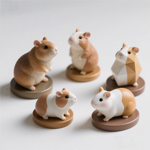 หุ่นเรซินของหนูตะเภา3 "-หนวดวาดมือมีขนเหมือนจริงของตกแ<span class=keywords><strong>ต</strong></span>่งโต๊ะที่น่ารัก - Product Image 2