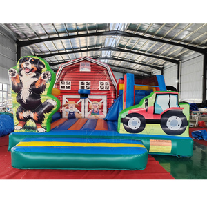 Casa de Brinco Inflable con Tobogán Temática de Granja, Combo Inflable Comercial de Tractor y Granero para <span class=keywords><strong>Alquiler</strong></span> en Fiestas Infantiles - Product Image 3