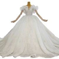 NDA10172 Robes de mariée courtes à manches courtes en dentelle, col rond, taille petite, personnalisées, pour mariages et soirées