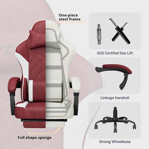 2025 pas cher coloré blanc inclinable Gamer chaise rgb Massage PC chaise de jeu en cuir PU prédateur chaise de course avec repose-pieds - Product Image 5