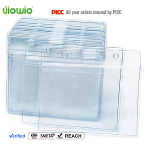 UIOWIO Grosir Kantong Kartu PVC Transparan Vertikal 3x4 Inch, Pelindung Kartu Nama dari PVC Lunak - Product Image 1