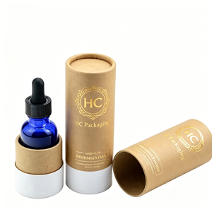 Custom Kraft Paper Tube Packaging Cylinder Box for <b>Dropper</b> <b>Bottle</b> Essential Oil Cosmetic Packaging Tube OEM Wholesale - Product Image 1