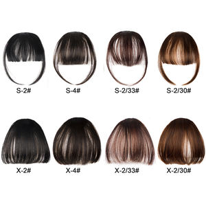 Frange à clipser en cheveux synthétiques couleur naturelle, effet effilé, avec mèches latérales, pour femmes - Product Image 5