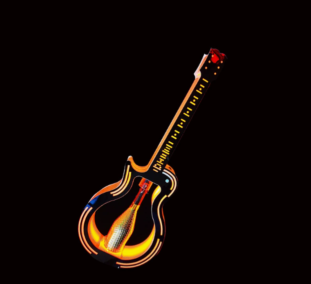 For Champagne LED Luminous Metal Stand Colorful Guitar Sign for KTV Bar Hand-Held Wine Rack & Beverage Holder with Ice Buckets