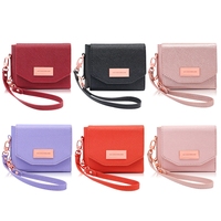 Étui portefeuille de luxe en cuir PU pour fille avec cordon et dragonne, support de téléphone antichoc pour Samsung Z Flip 3 à 7