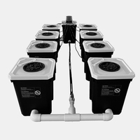 RDWC 8 seaux 27L système hydroponique à recirculation pompe à air et pompe à cycle clone seau conteneur hydroponique