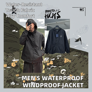 <strong>Men's</strong> Lightweight Breathable Rain <strong>Jacket</strong> for Outdoor Activities-Waterproof Windproof Hood for Camping <strong>Travel</strong> Hiking Embroidered - Product Image 3