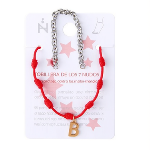 Chaîne de cheville en acier inoxydable avec nœud à sept étoiles et lettre B, bijou tendance pour femme, cadeau - Product Image 1