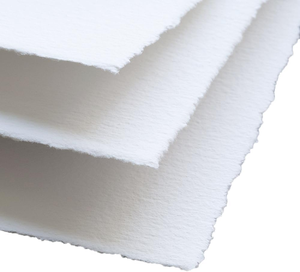 300 GSM fait à la main Deckle Edge blanc <span class=keywords><strong>dessin</strong></span> aquarelle papier coton chiffon pour Invitations/artisanat/artistes - Product Image 2