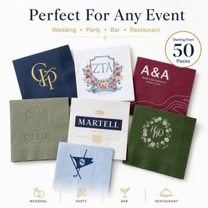 50 serviettes en papier personnalisées avec logo, colorées, pour cocktails, déjeuners, dîners, réceptions de mariage, en petite quantité - Product Image 4