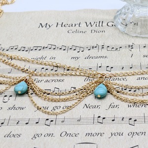 MIO gran oferta borlas de Metal Cadena de cabeza turquesa gota frente joyería accesorios para el cabello diadema cadena joyería Bohemia