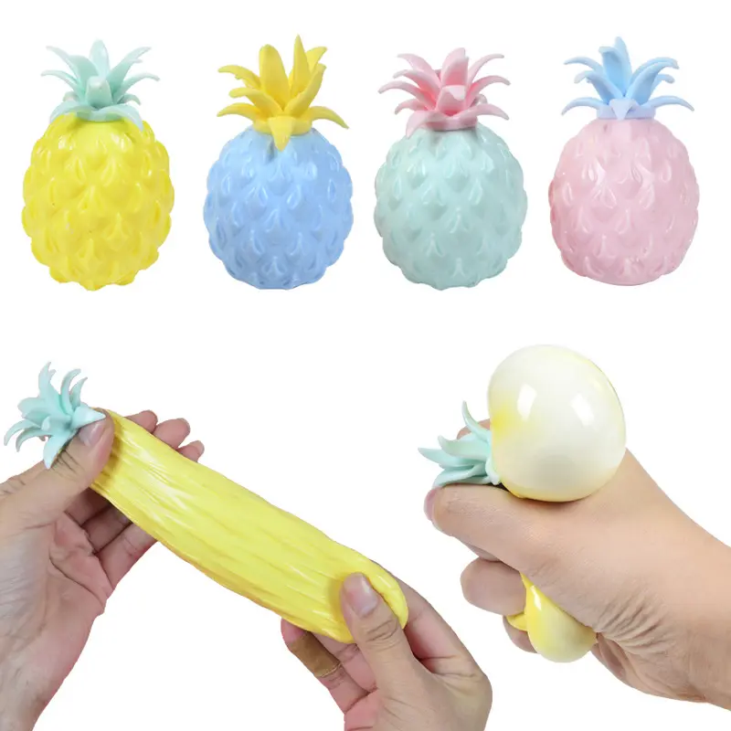 Mainan Remas nanas buah lucu penjualan laris bola Fidget Squishy Tekanan lepas nanas buah