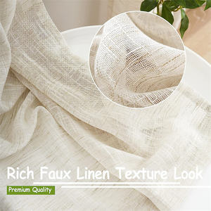 Cortinas Semitransparentes de Lino, Cortinas Rústicas de Estilo Campestre, Cortinas Opacas <span class=keywords><strong>para</strong></span> Cocina, Comedor, Dormitorio, Sala de Estar - Product Image 4