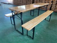 Ensemble de table et de bancs pliants en bois pour bière, ensemble de table et de bancs pour bière d'extérieur