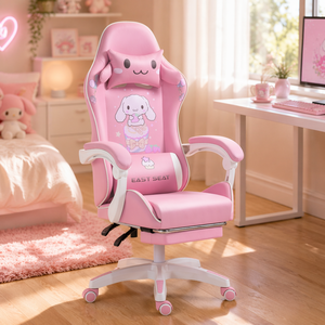 <span class=keywords><strong>Silla</strong></span> <span class=keywords><strong>Gamer</strong></span> <span class=keywords><strong>Cinnamoroll</strong></span> Azul, Diseño Animado, Suministro Directo de Fábrica, Altura Ajustable, Giratoria 360°, Ergonómica, Reclinable, Cuero PU, para PC - Product Image 3