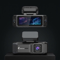 Caméra embarquée 4K à 4 objectifs, WiFi, écran tactile IPS 3,39 pouces, vision nocturne Starlight, vue à 360°, 12-24V, fixation sur pare-brise, DVR de voiture