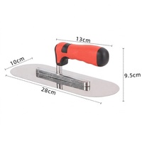 Truelle à rainurer QIAOBA rouge en acier inoxydable pour finition du ciment, plâtrage, maçonnerie de piscine, béton, antidérapante - Vente en gros usine