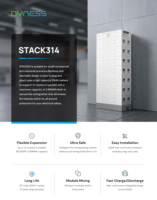 Système de stockage d'énergie Dyness Stack314 haute tension 153V 314Ah, module batterie LifePO4 60kWh, 8000 cycles, compatible avec onduleur triphasé.