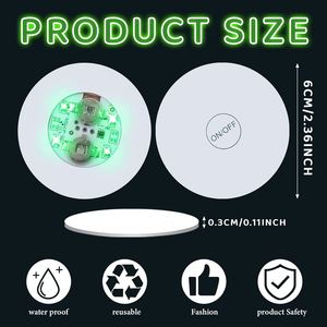 Bar Drinks Party Round Flash Cup Mat Sticker <b>Lights</b> Discs <b>Light</b> up <b>Bottle</b> Glorifier Led Coaster - Product Image 2
