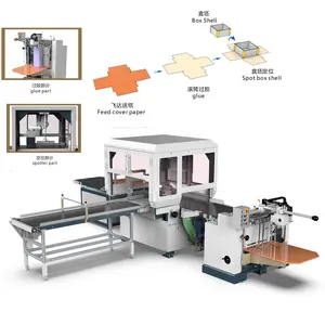 Automatic Gift Box Making Machine HM-600G Automatic Gluing and Spotter Machine for lid and base box