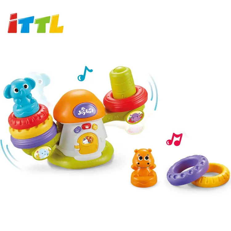 Cute colorful stacking ringing toys enlighten game developmental baby toys educational wholesale