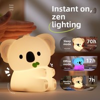 Veilleuse Koala en silicone, rechargeable par USB, à commande tactile, DIY, lampe de chevet colorée, lumière d'ambiance, cadeau d'anniversaire