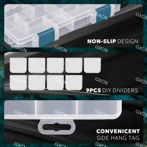 Organisateur de boîte de matériel de pêche en plastique réglable pour la pêche en eau salée <span class=keywords><strong>avec</strong></span> leurre et plateaux de stockage de terminaux - Product Image 4
