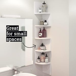 Estante de esquina Los estantes flotantes de pared de 5 capas son fáciles de montar para la decoración del dormitorio y la sala de estar para adolescentes - Product Image 4