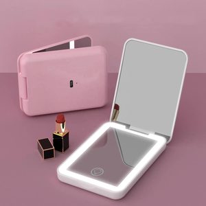 Chất lượng cao bán buôn ba màu cảm ứng ánh sáng cảm biến <span class=keywords><strong>Led</strong></span> Vuông Túi du lịch trang điểm gương với đèn <span class=keywords><strong>LED</strong></span> - Product Image 3