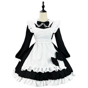 Japanese Style Maid Costume Long Sleeve Cosplay Outfit For Anime Role Play Women 14 Years Up Polyester Fabric - Product Image 5