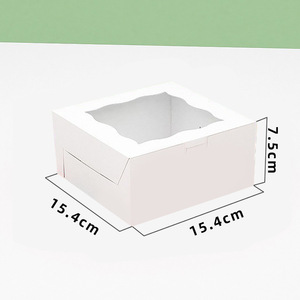Boîte à gâteaux jetable avec fenêtre transparente, boîte à pâtisserie carrée en carton blanc pour cupcakes, macarons, biscuits et mini-gâteaux - Product Image 6