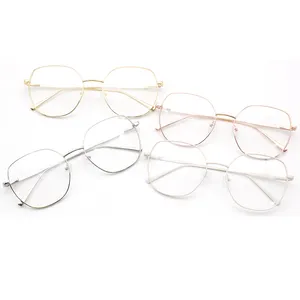 Grosir Pemasok Kacamata Tidak Beraturan Bingkai Optik Logam Bingkai Kacamata Poligon