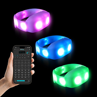 Bracelet LED RGB ultra-lumineux à 8 LED, télécommandé, DMX512/contrôle par ordinateur portable pour les événements de concert - Bracelet LED magnétique