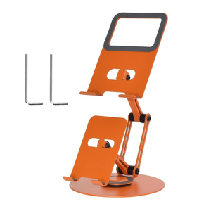 New Item Adjustable 2-in-1 Metal 360 Rotating Mobile Phones Tablet Stand , Foldable Carbon Steel Phone Holder, Tablet <strong>Bracket</strong> - Product Image 1