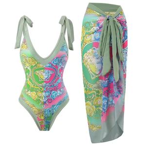 Nuovo Costume da Bagno Intero da Donna 2026 con Stampa, Sexy, Senza Schienale, con Laccetti, Gonna, Asciugatura Rapida, Impermeabile, per Spiaggia Estiva, Vendita all'Ingrosso - Product Image 5