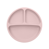 Assiette à compartiments en silicone pour bébé, vaisselle ronde à succion pour enfants, ensemble d'alimentation en silicone pour bébés