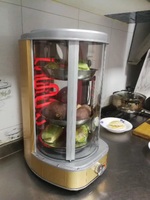 Barbecue rotatif automatique vertical de 21 L, forme ronde, idéal pour la maison