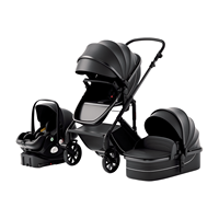 Poussette de luxe haute performance 2-en-1 bidirectionnelle avec amortisseurs, convertible assis-debout, pliable, pour nouveau-né