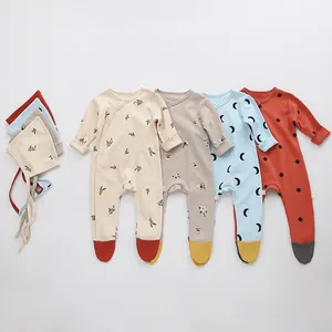 חורף סתיו מודפס פעוט בגדי סרבל ילד ילדה בגדי אורגני כותנה נוחות תינוק בגדי תינוק Rompers