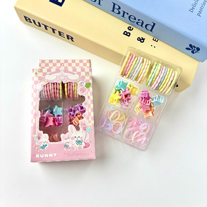 Cute Star Group Six Compartment Box Hair Ties With Bow Cartoon Geometric <b>Candies</b> For Kids Daily Use - Product Image 2