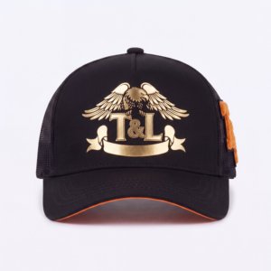 Casquette de baseball 5 panneaux en maille avec logo personnalisé T&L, motif floral, ajustable, toutes saisons, unisexe, pour l'extérieur, décontractée, vente en gros - Product Image 2
