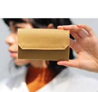 Eco Friend tas desain hadiah tahan lama kanvas dapat dicuci antik dompet koin kecil biru merah muda dompet pemegang kartu tas dompet pria wanita