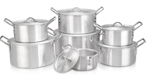 Modern 7-Piece Eco-Friendly Metal Cookware Set Dishwasher Safe Gas <strong>Induction</strong> Ready Includes <strong>Saucepan</strong> Frypan Pot Cover-Home - Product Image 2