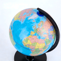 Globo Terráqueo Giratorio de Plástico Azul Clásico de 20 cm, Mapa Mundial HD, Adorno, Material Didáctico de Geografía para Estudiantes y Aulas