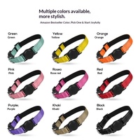Collier pour chat et chien en nylon personnalisable, anti-étranglement, compatible AirTag, design réfléchissant, ajustement réglable, construction robuste
