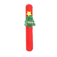 Bracelet en tissu peluche lumineux Pat-Pat Ring, style dessin animé rétro traditionnel de Noël, fait main, cadeau pour enfants, modèle Chine 02