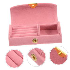High-end Delicate Curved Velvet Portable Travel Small <b>Storage</b> Box <b>Ring</b> Necklace Stud Earrings Jewelry Packaging Box - Product Image 5