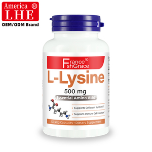 ผู้ผลิตอาหารเสริม OEM Shecome L-Lysine สารสกัดจากพืช ช่วยเสริมสร้างการสร้างคอลลาเจน สำหรับผู้ชายและผู้หญิง 200 แคปซูล L-Lysine - Product Image 1