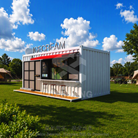 Boutique modulaire préfabriquée en conteneur maritime, kiosque de vente au détail éphémère en conteneur de 20 pieds pour restaurant et boutique