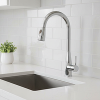Robinet de cuisine moderne en laiton chromé avec cartouche en céramique, monocommande, bec pivotant, à poser sur comptoir
